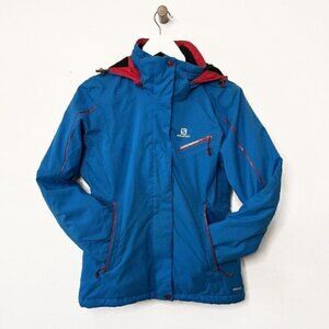 Salomon Blue AdvancedSkin Dry 10K Hooded Snowboard Jacket